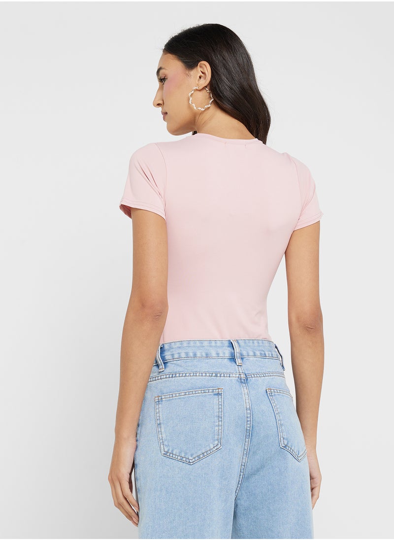 Crew Neck Polyamide Bodysuit