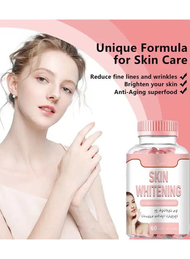 SKIN Collagen Glow, Anti-Aging Skin Whitening Vitamins, Strawberry Flavor - Image 3