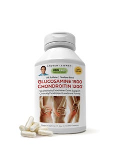 Andrew Lessman Glucosamine 1500 Chondroitin 1200mg - 150 Capsules - 100% Sulfate Form, Research Established Ingredients and Levels for Support of Healthy Joint Tissue. Small Easy to Swallow Capsules  - Image 1