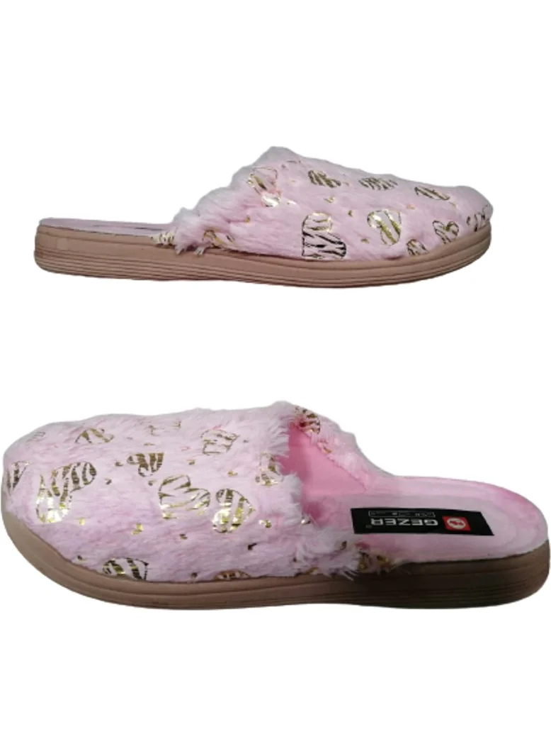 Gezer Women's Pink Plush Indoor Slippers GZRR32-998