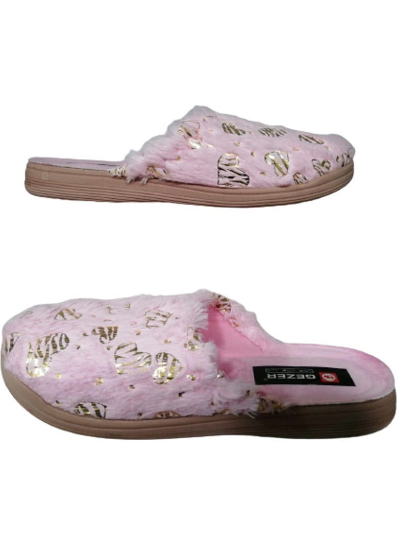 Gezer - Women's Pink Plush Indoor Slippers GZRR32-998 - Image 1