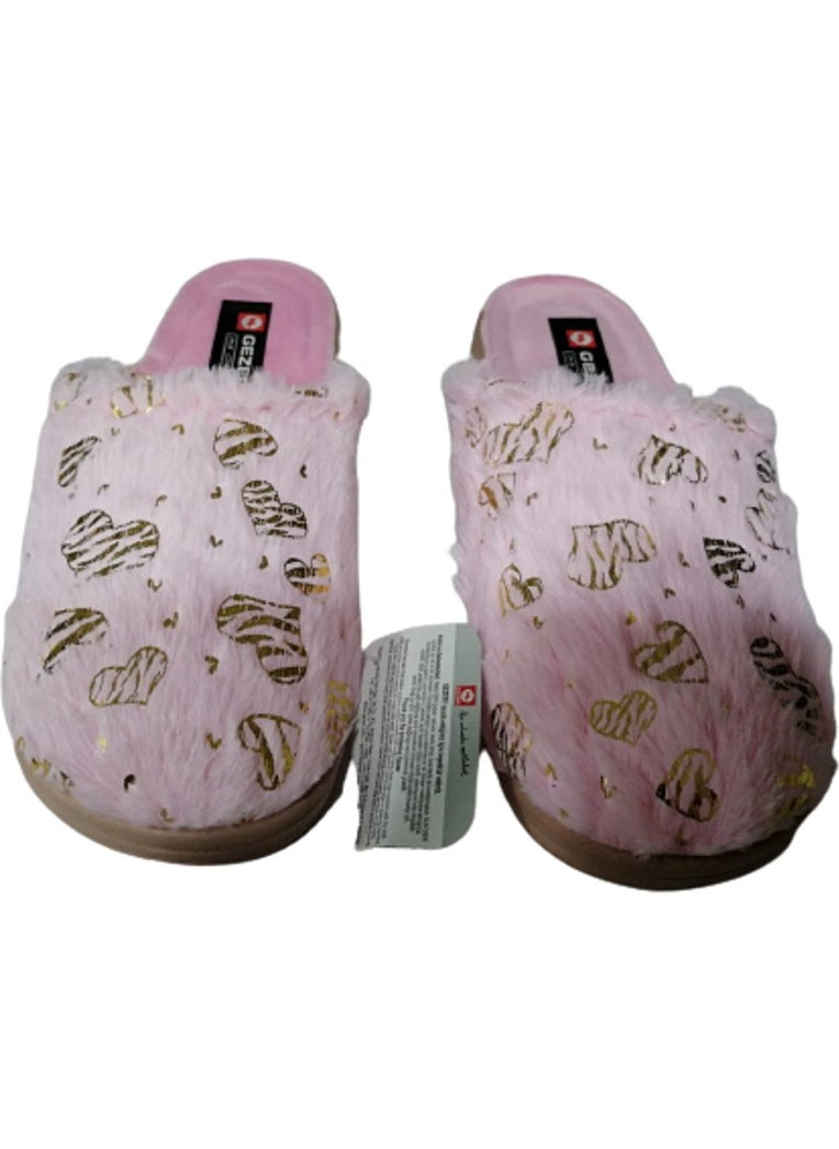 Gezer - Women's Pink Plush Indoor Slippers GZRR32-998 - Image 1