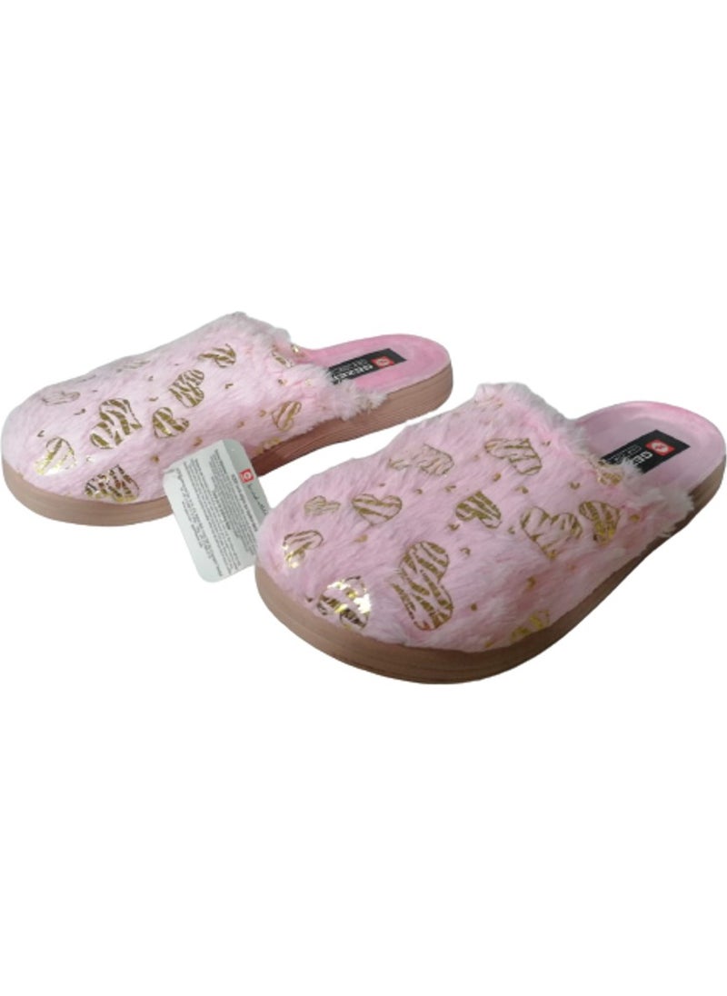 Gezer - Women's Pink Plush Indoor Slippers GZRR32-998 - Image 1
