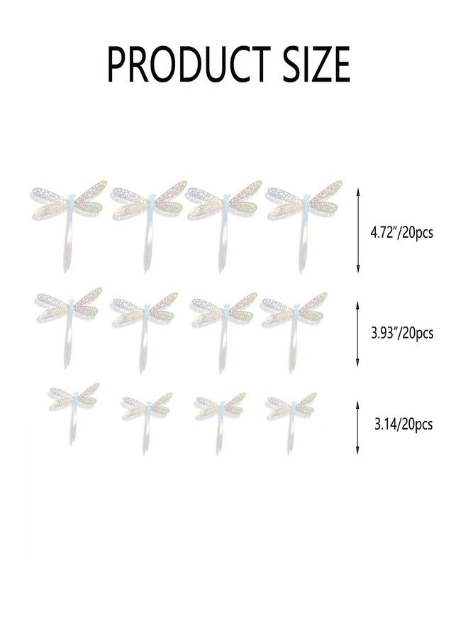 Qidie 60 Pieces 3D Dragonfly Wall Decor Removable Silver Dragonfly Decals Stickers for Baby Shower Nursery Classroom Party Cake Decorating (Silver) - Image 3