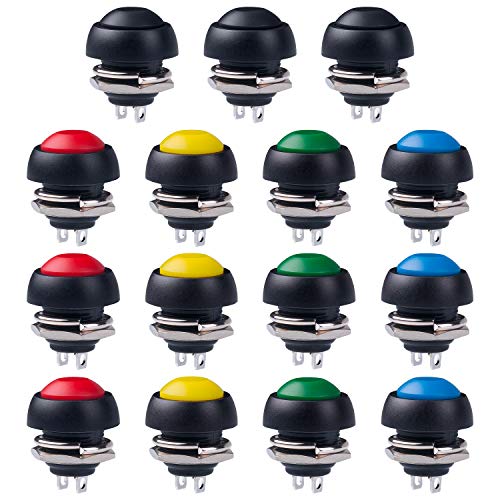 Awpeye 12MM Waterproof Momentary Push Button Switch 15PCS ON- Off Switch (5 Colors) - Image 1