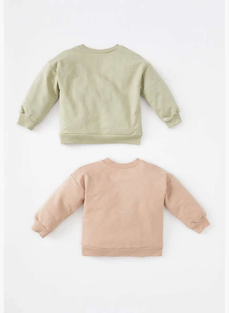 DeFacto 2 Pack BabyBoy Regular Fit Bike Neck Long Sleeve Knitted Sweat Shirt