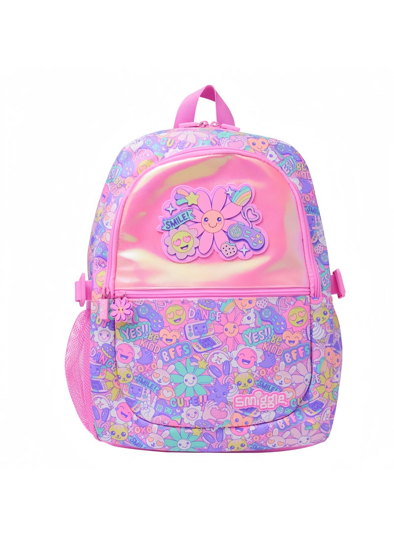 Smiggle Girls Laser Printing Student Schoolbag Elementary and Middle School Students Children's Backpack Outdoor Leisure Bag Backpack 42*30CM