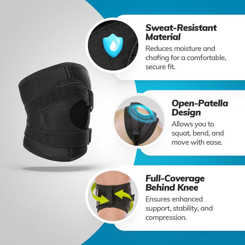 BraceAbility Patella Knee Brace for Women and Men - Patella Stabilizer Brace for Kneecap Dislocation, Patellofemoral Pain, Runners Knee, Tendonitis, MCL LCL Arthritis, Patellar Tendon, ACL Support (M) - Image 3