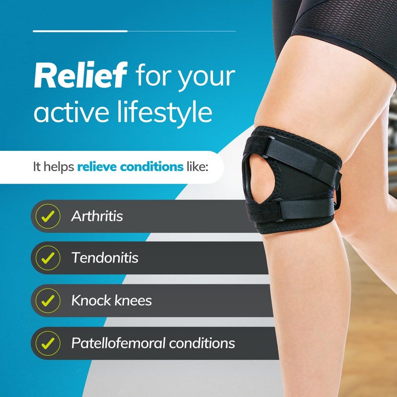 BraceAbility Patella Knee Brace for Women and Men - Patella Stabilizer Brace for Kneecap Dislocation, Patellofemoral Pain, Runners Knee, Tendonitis, MCL LCL Arthritis, Patellar Tendon, ACL Support (M) - Image 5