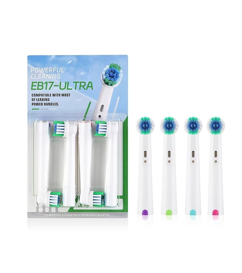 Professional Electric Toothbrush Replacement Heads 4pcs Interdental Cleaner Deep Cleaning Sensitive Gum Care Ultra Sensitive Cleaning Head For Various Models - Image 1