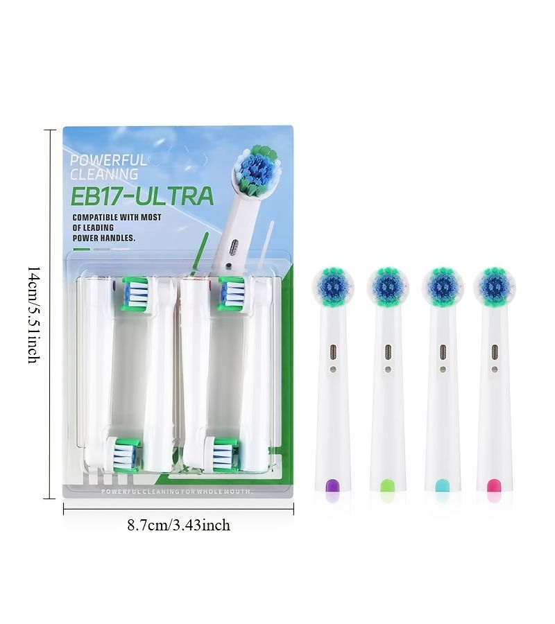Professional Electric Toothbrush Replacement Heads 4pcs Interdental Cleaner Deep Cleaning Sensitive Gum Care Ultra Sensitive Cleaning Head For Various Models - Image 4