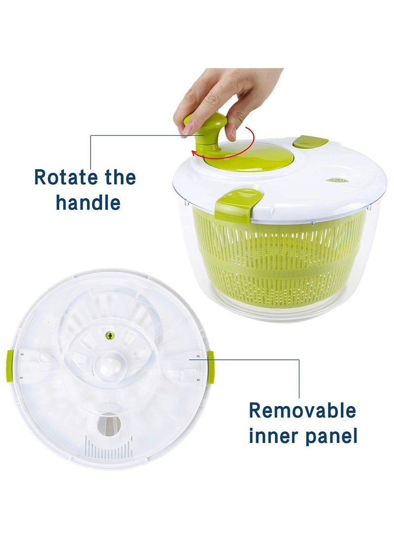 LIXES - Maga Zone Salad Spinner with Large 5 Quart Capacity, Fruits and Vegetables Dryer, Quick Dry Design - Image 1