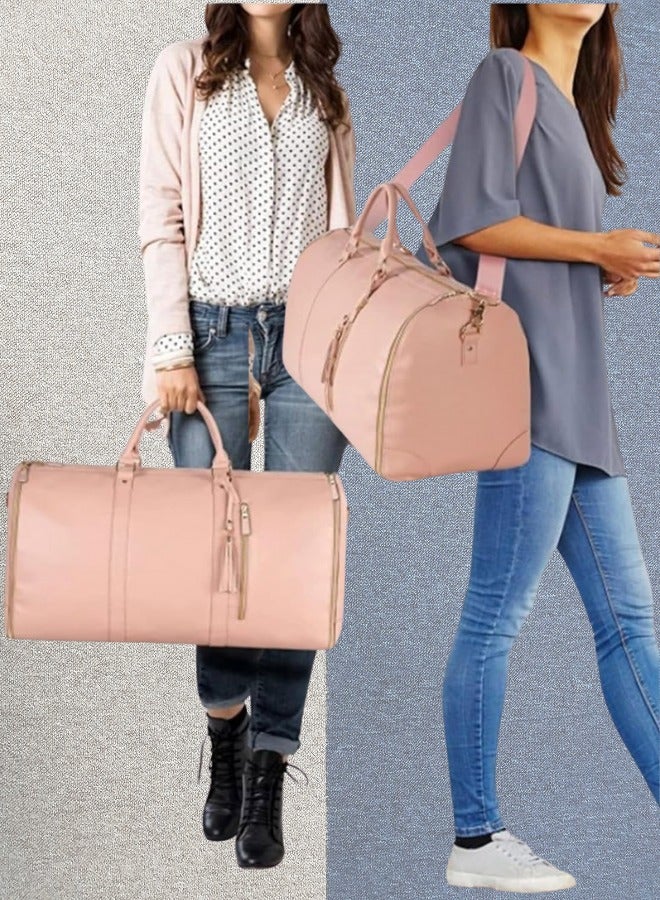 Large Foldable Pink Travel Bag for Women – Multifunctional Gym & Overnight Storage  - Image 2