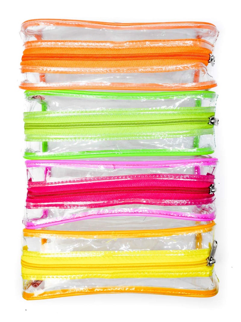 iShine Multipurpose Travel Morning Zipper Pouch for Men and Women Transparent Medium (Pack of 2, Assorted) - Image 5
