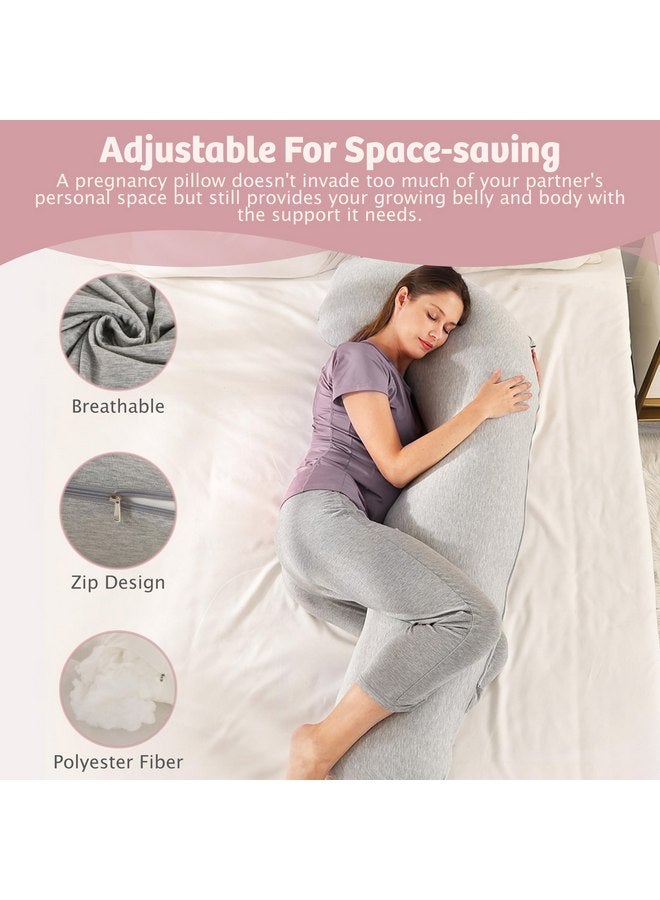 Zomee Comfort Pregnancy Pillow - J Shaped Maternity Pillow for Side Sleeping & Nursing Cozy Support for Neck,Head, Back and Belly, Includes Soft Cover - Image 4