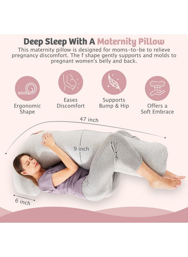 Zomee Comfort Pregnancy Pillow - J Shaped Maternity Pillow for Side Sleeping & Nursing Cozy Support for Neck,Head, Back and Belly, Includes Soft Cover - Image 3