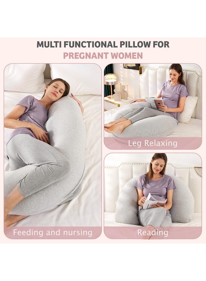 Zomee Comfort Pregnancy Pillow - J Shaped Maternity Pillow for Side Sleeping & Nursing Cozy Support for Neck,Head, Back and Belly, Includes Soft Cover - Image 5