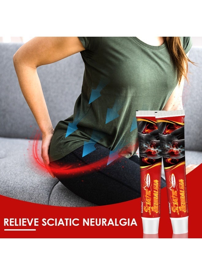 سوميفون 3 عبوات من كريم سيفانيوم لتخفيف عرق النسا - تركيبة عشبية طبيعية بنسبة 100% لتخفيف آلام الورك والظهر السفلي والساق، مرهم مهدئ سريع المفعول لآلام العضلات وانزعاج الأعصاب (20 جرام × 3) - Image 3