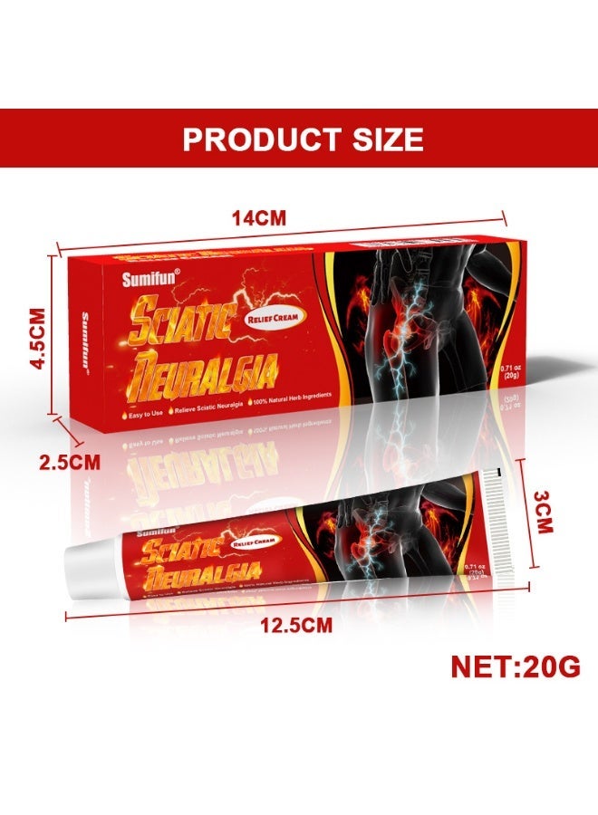 سوميفون 3 عبوات من كريم سيفانيوم لتخفيف عرق النسا - تركيبة عشبية طبيعية بنسبة 100% لتخفيف آلام الورك والظهر السفلي والساق، مرهم مهدئ سريع المفعول لآلام العضلات وانزعاج الأعصاب (20 جرام × 3) - Image 5