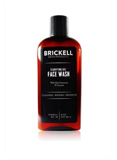 Brickell Men's Products Brickell Men's Clarifying Gel Face Wash for Men, Natural and Organic Rich Foaming Daily Facial Cleanser Formulated With Geranium, Coconut and Aloe, 8 Ounce, Scented  - Image 1