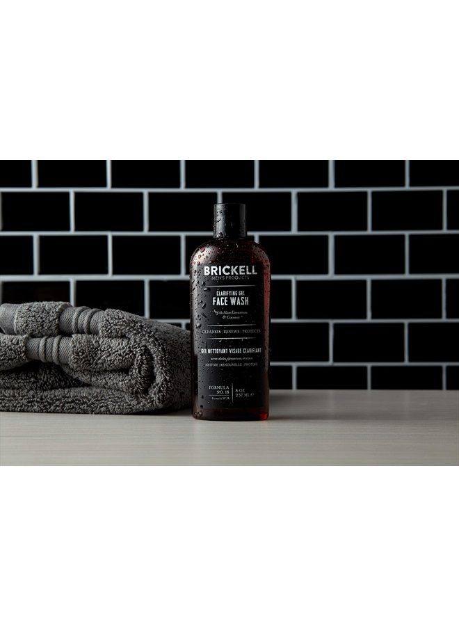Brickell Men's Products Brickell Men's Clarifying Gel Face Wash for Men, Natural and Organic Rich Foaming Daily Facial Cleanser Formulated With Geranium, Coconut and Aloe, 8 Ounce, Scented  - Image 4