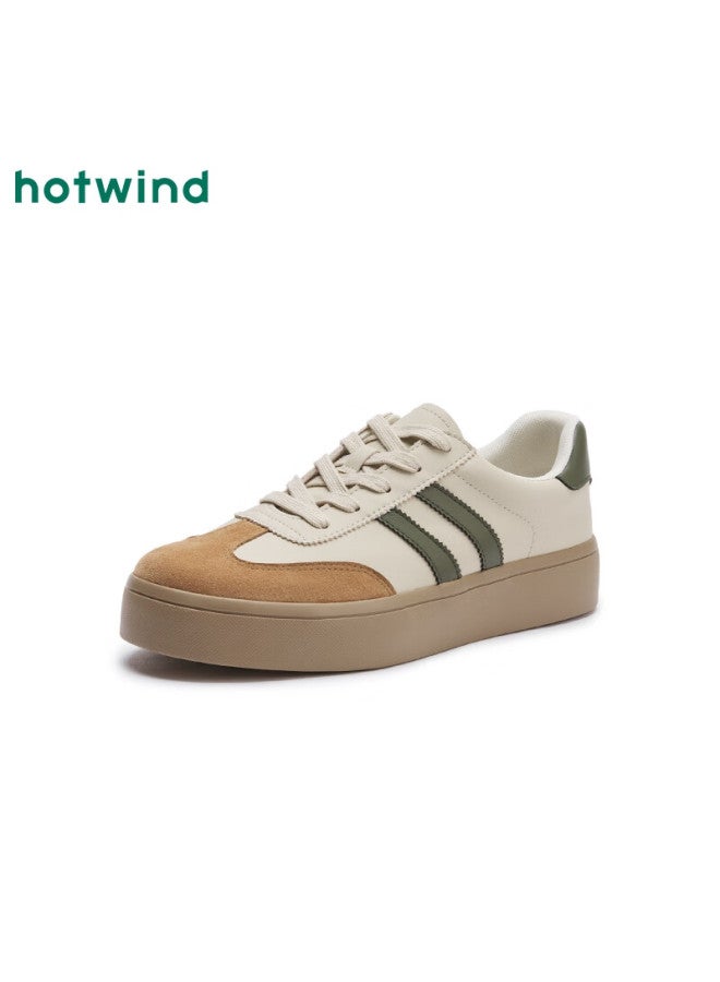 Hotwind Men's Shoes, Spring And Autumn New Style, Fashionable Retro Casual Shoes For Men, Color-block Versatile Thick-soled Sneakers For Me