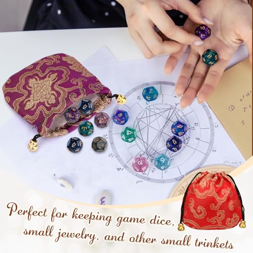 kilofly 24 pc Chinese Silk Brocade Drawstring Jewelry Bag Gift Pouch Value Set - Image 5