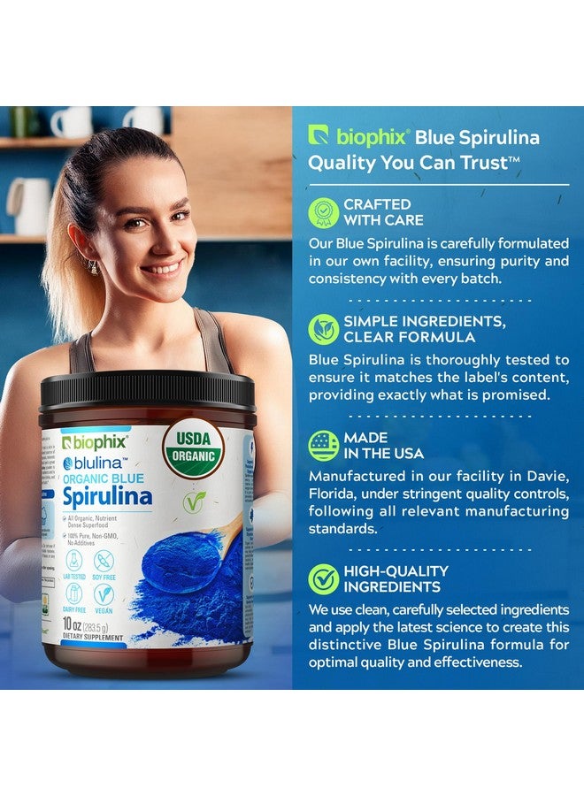 biophix مسحوق سبيرولينا الأزرق العضوي من بيولوجيكس 10 أونصات - مسحوق سبيرولينا العضوي 283 حصة - مكمل غذائي سوبر فود - صبغة زرقاء طبيعية - سبيرولينا في مسحوق عضوي نقي أزرق - Image 5