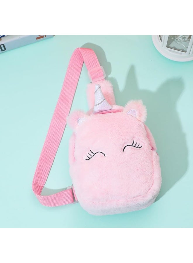 Kids Crossbody Bag Kids Sling Bags, Small Plush Sling Bag for Kids Travel Bag for Kids, Unicorn Sling Bag for Girls (Pink) - Image 4