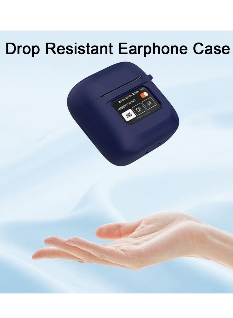 SYOSI Case Compatible with JBL Tour Pro 2 Earbuds 2023 Soft Silicone Shockproof Protective Cover with Carabiner Accessories Ultra thin soft Cover Slim Fit Anti Fall Not Easy to Dirty Blue  - Image 3