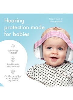 Alpine Muffy Baby Ear Protection For Babies And Toddlers Up To 36 Months - Ce & Ansi Certified - Noise Reduction Earmuffs - Comfortable Baby Headphones Against Hearing Damage & Improves Sleep - Pink  - Image 2