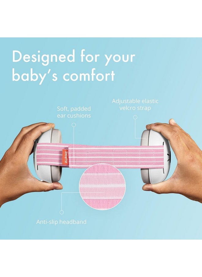 Alpine Muffy Baby Ear Protection For Babies And Toddlers Up To 36 Months - Ce & Ansi Certified - Noise Reduction Earmuffs - Comfortable Baby Headphones Against Hearing Damage & Improves Sleep - Pink  - Image 3