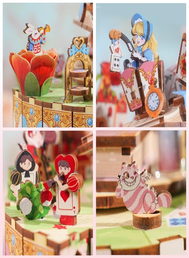 Tonecheer x British Library 3D Puzzle Music Box, Alice's Tea Party DIY Model Kit for Adults, Rotating Music Box, Wooden Puzzle for Home Decoration, Gifts for Birthday, Christmas - Image 4