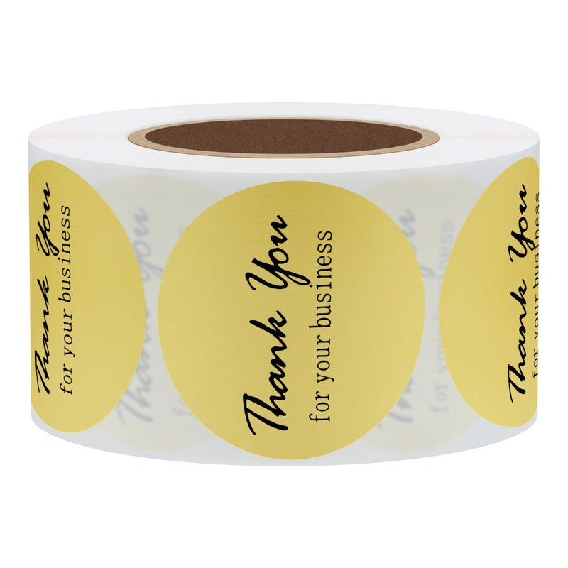 Hybsk Thank You for Your Business Stickers Gold Foil 1.5" Round Total 500 Labels Per Roll (Gold) - Image 3