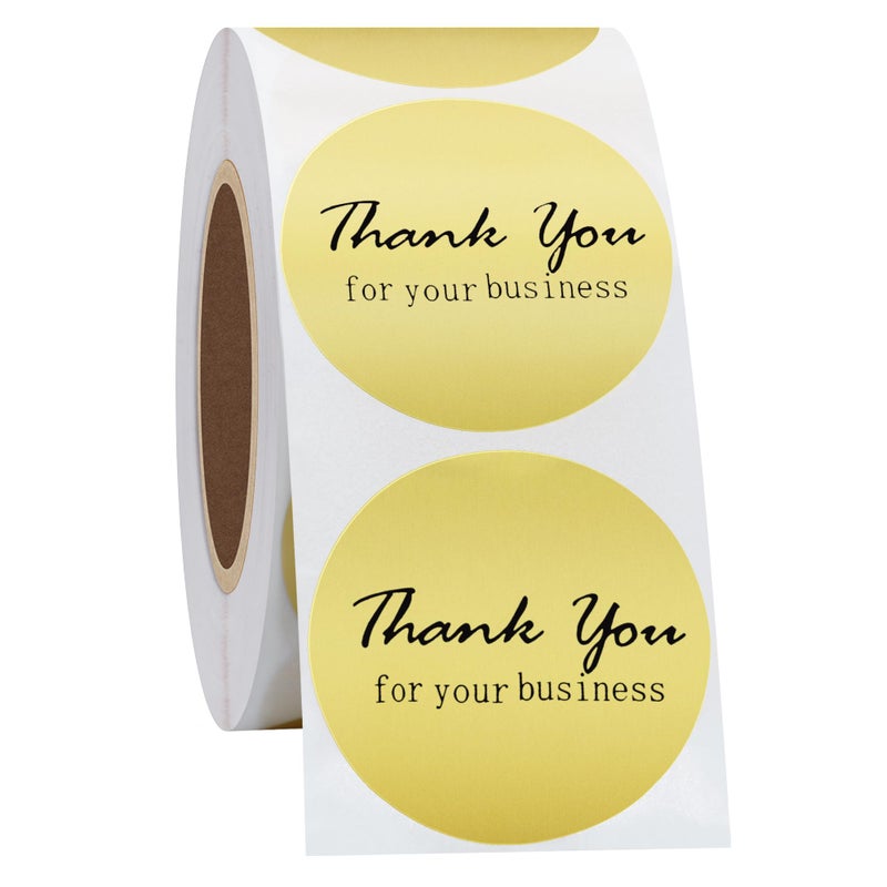 Hybsk Thank You for Your Business Stickers Gold Foil 1.5" Round Total 500 Labels Per Roll (Gold) - Image 4