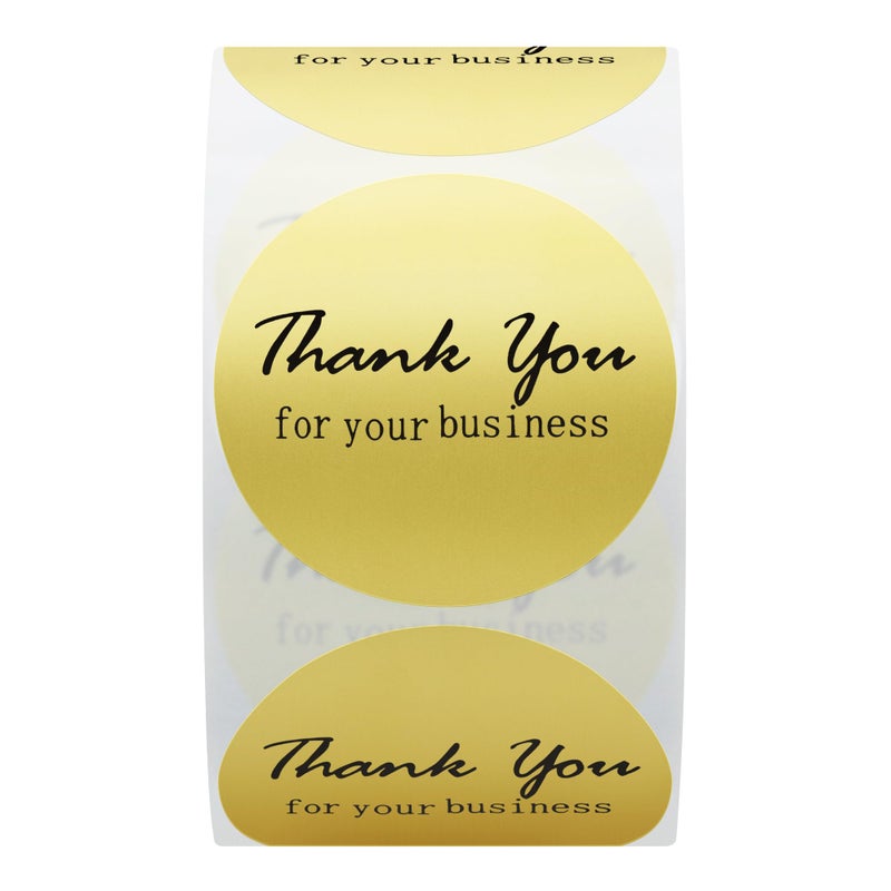 Hybsk Thank You for Your Business Stickers Gold Foil 1.5" Round Total 500 Labels Per Roll (Gold) - Image 2