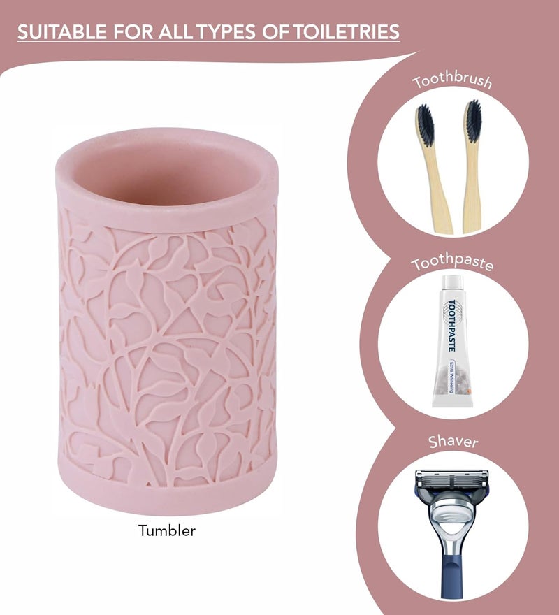 Obsessions Polyresin 4 Pcs Bathroom Set_Sandstone - Image 5