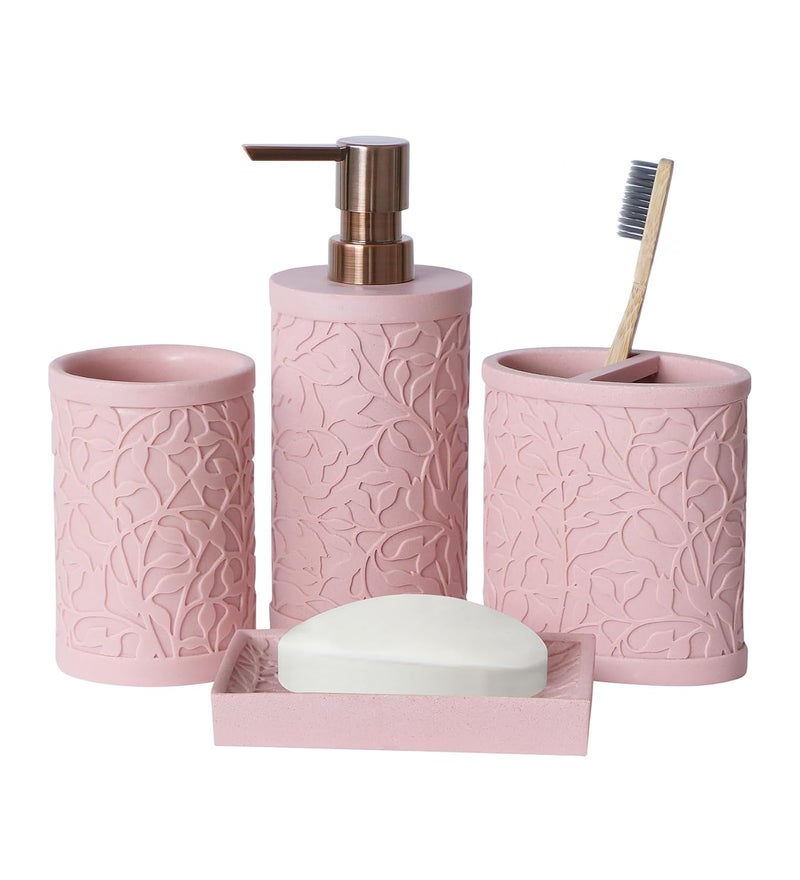 Obsessions Polyresin 4 Pcs Bathroom Set_Sandstone - Image 2