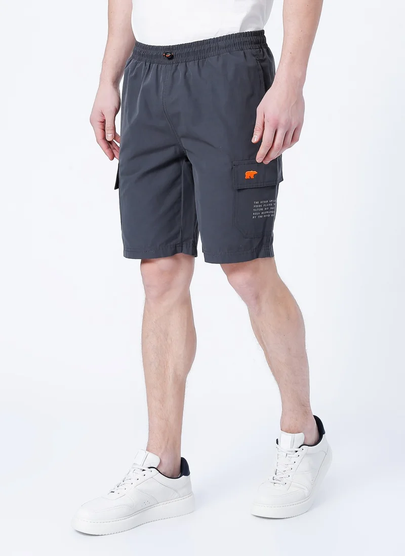 Bad Bear Normal Waist Printed Gray Men's Cargo Shorts - 22.01.11.001 Albany Short