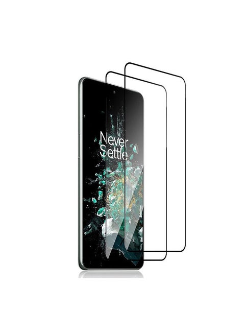 Pack Of 2 for OnePlus 10T 5G Screen Protector 9H Hardness Full Coverage Screen Guard HD Ultra-thin Tempered Glass Screen Protector- Black