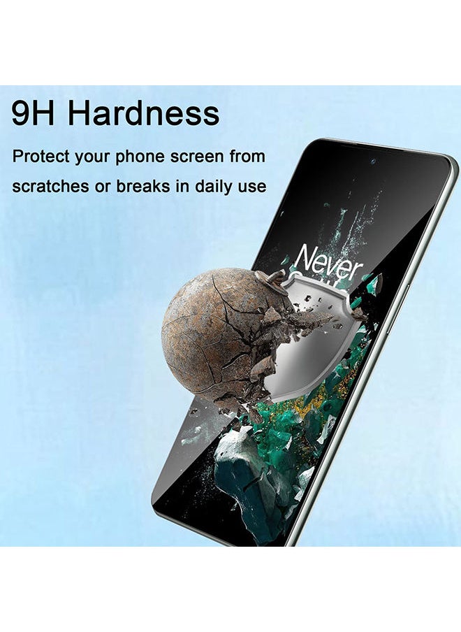 Pack Of 2 for OnePlus 10T 5G Screen Protector 9H Hardness Full Coverage Screen Guard HD Ultra-thin Tempered Glass Screen Protector- Black