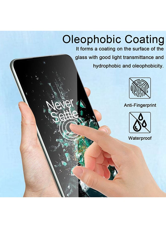 Pack Of 2 for OnePlus 10T 5G Screen Protector 9H Hardness Full Coverage Screen Guard HD Ultra-thin Tempered Glass Screen Protector- Black