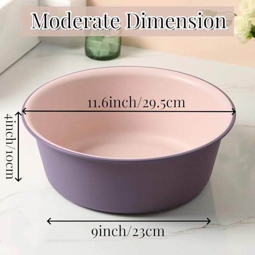 ZAVOOS 8 Pieces Round Plastic Wash Basin 5 Quart Portable Laundry Hand Wash Dish Pan Stackable Space Saving Camping Washing Tub for Kitchen Sink Washing Storage Cleaning Supplies - Image 3