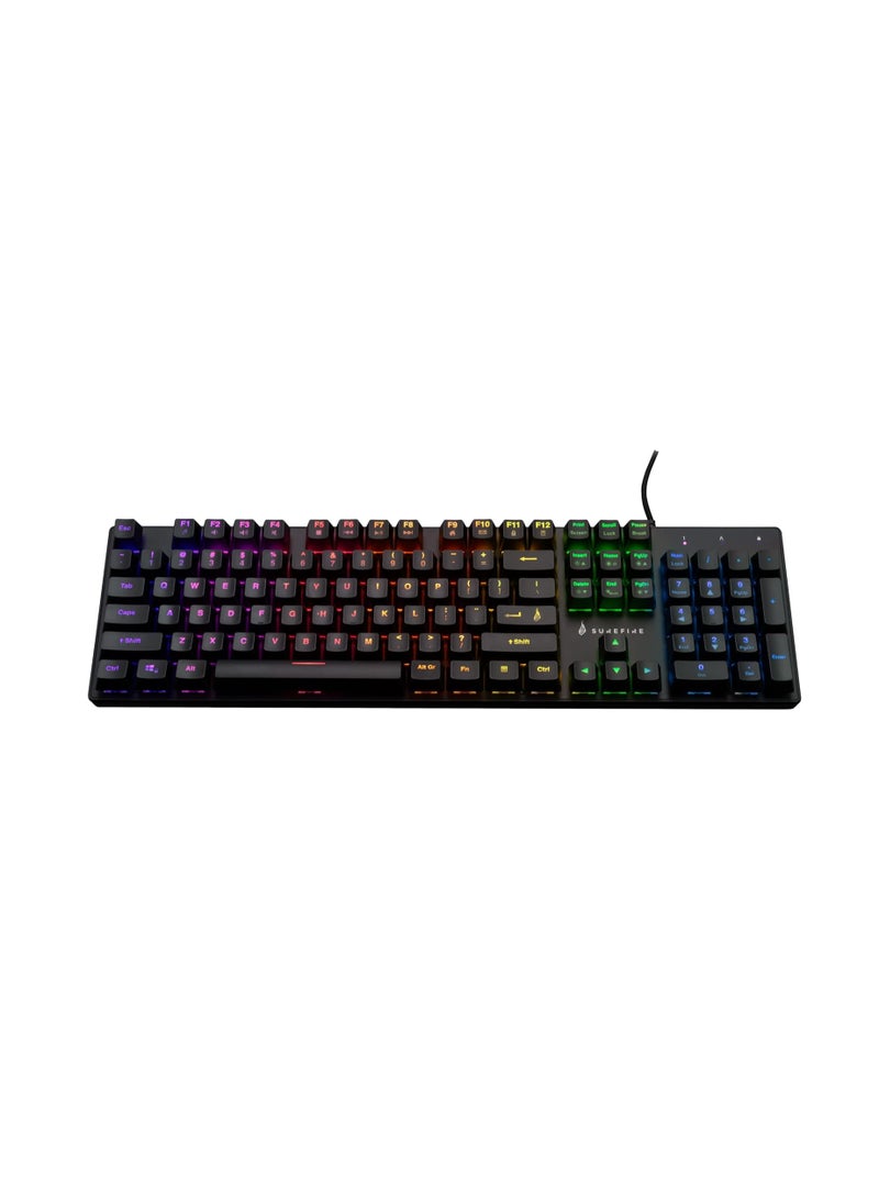 SureFire KingPin M2 Mechanical Gaming Keyboard English, Gaming Multimedia Keyboard Full Size, RGB Keyboard with Lighting, 100% Anti-Ghosting Keys, English Layout QWERTY - Image 2