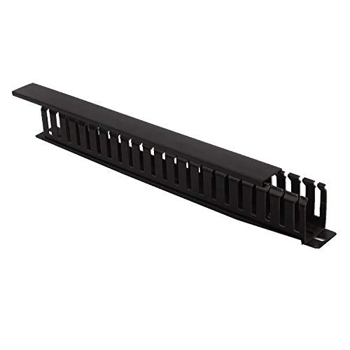 BOXNUBE 1U 22 Slot Rack Mount Horizontal Cable Manager Duct Raceway with Cover & Screws for 19" Server Rack - 1 Pack - Image 2