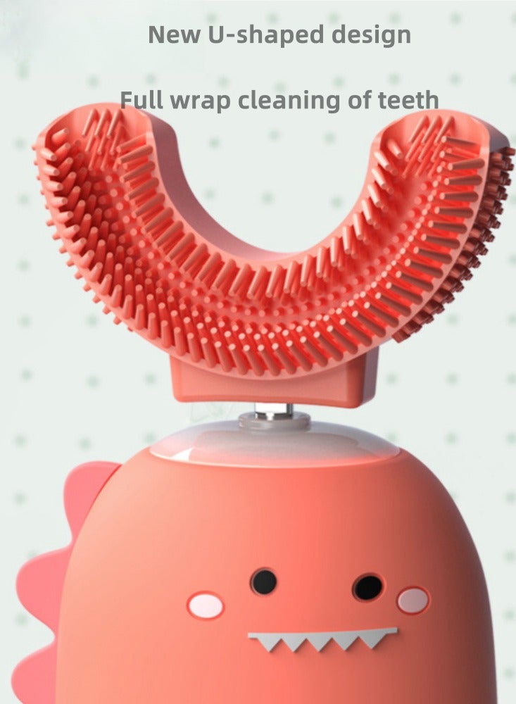 Voice Intelligent Sound Wave U-shaped Children's Electric Toothbrush With Soft Bristles, Waterproof Sound Wave, Red and Blue Light, Comprehensive Cleaning of Gums - Image 3