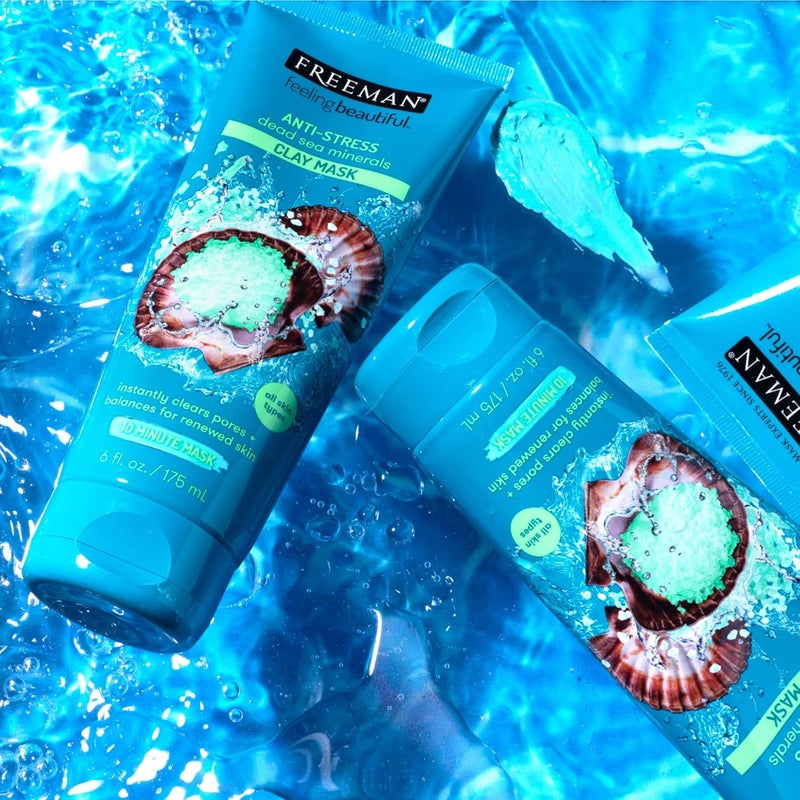 Freeman Anti-Stress Clay Mask, Dead Sea Mineral Face Mask, Lavender & Sea Salt Balance & Calm Skin, Unclog Pores, Facial Mask For All Skin Types, No Harsh Chemicals, 6 fl. oz./175 ml Tube, 1 Count - Image 5