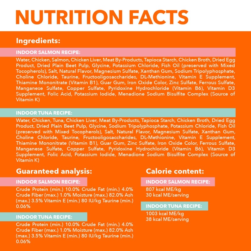 IAMS Perfect Portions Indoor Adult Wet Cat Food Cuts in Gravy Variety Pack, Salmon and Tuna Recipes, 2.6 oz. Easy Peel Twin-Pack Trays (12 Count, 24 Servings) - Image 3