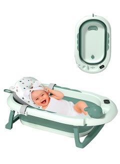 MaBaby Baby Toddlers Bath Tub, Temperature Sensing Tub With Soft Newborn Sling for Baby to Toddler, Bathtub with Non-Slip Mat, Drain Hole  - Image 1