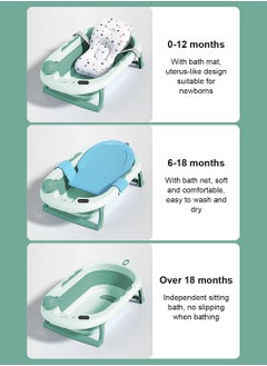 MaBaby Baby Toddlers Bath Tub, Temperature Sensing Tub With Soft Newborn Sling for Baby to Toddler, Bathtub with Non-Slip Mat, Drain Hole  - Image 3